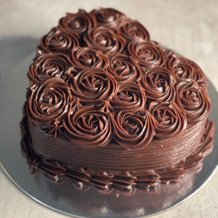 Belgian Truffle Heart Cake